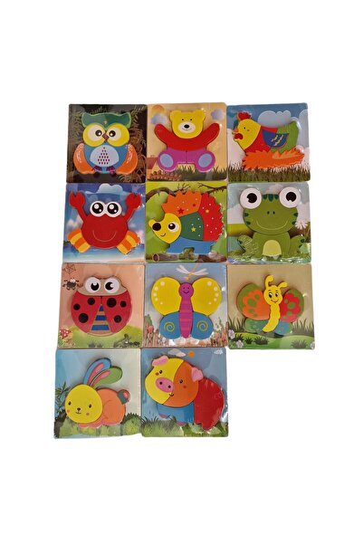 decotoys Puzzle lemn animale 10/set mixte