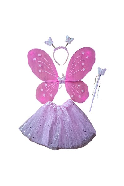 decotoys Aripi textil 4/set roz fluturi