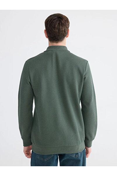 LC Waikiki Ανδρικό φούτερ με πράσινο γιακά πόλο