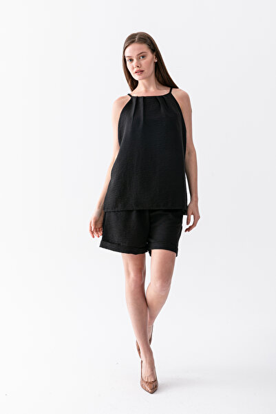 VEGA MODA Summer Linen Strap Top and Shorts Set Women's Beach Dress Combinati...