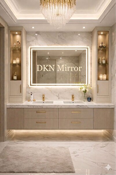 DKN Mirror Led Işıklı Banyo Aynası Dikdörtgen Model | Dokunmatik Sensörlü, Fl...
