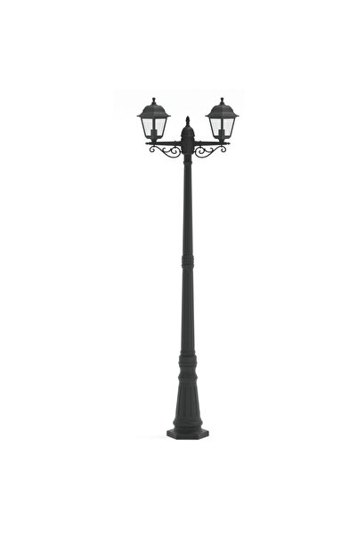 Luxera Lighting STALP ILUMINAT EXTERIOR NEGRU 230V/40W/2*E27/IP44 2200X556X228mm