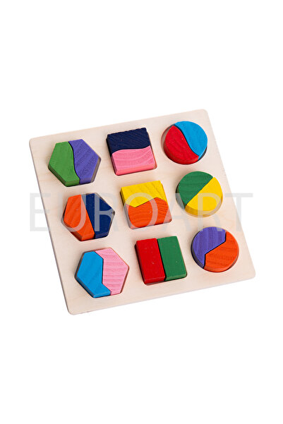 decotoys Puzzle mic colorat forme geometrice 4/set