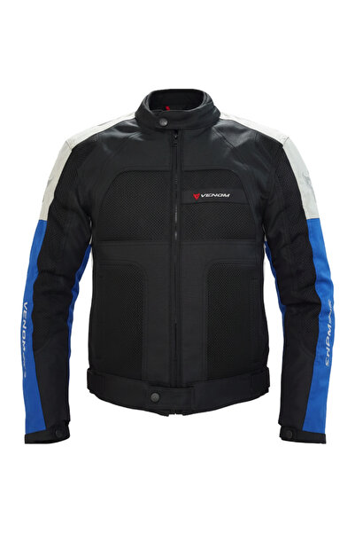 VENOM Motosiklet Mont 4 Mevsim Dynamic Grey-Blue Motorcu Montu