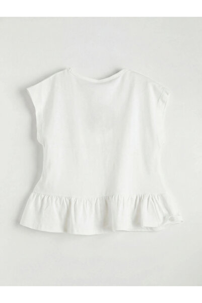 LC Waikiki Bluză și pantaloni pentru fete, ecru, cu guler tip bicicletă