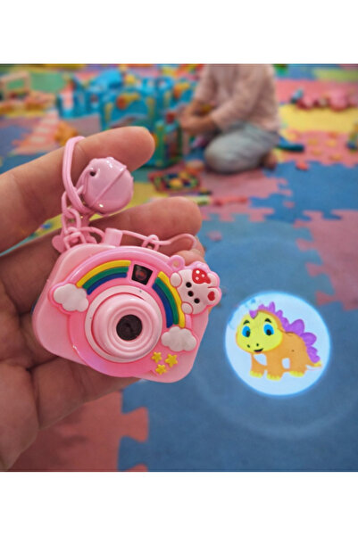 LRS STORE Projeksiyonlu Oyuncak Fotoğraf Makinesi Projektör Süper Sevimli Çatan Süs 1 Adet