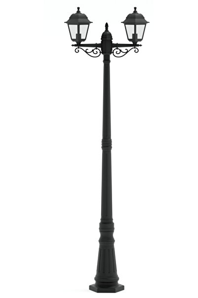 Luxera Lighting STALP ILUMINAT EXTERIOR CU 2 BRATE NEGRU 230V/40W/2*E27/IP44 ...