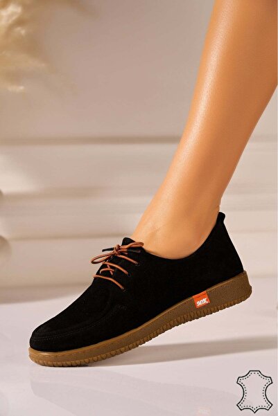 Joana Women’s Black Suede Leather Loafers 39