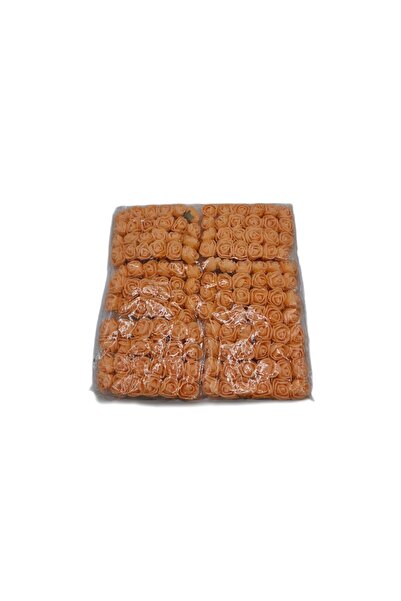 decotoys Trandafiri portocaliu din spuma cu tija metal 144/set