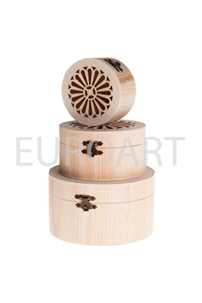 decotoys Cutie lemn 3/set rotunda perforata