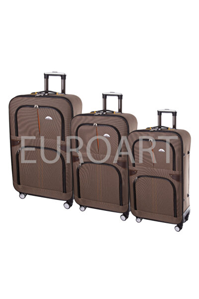 decotoys Valize maro textil 3/set