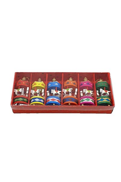 decotoys Carusel lemn ornament 6/set