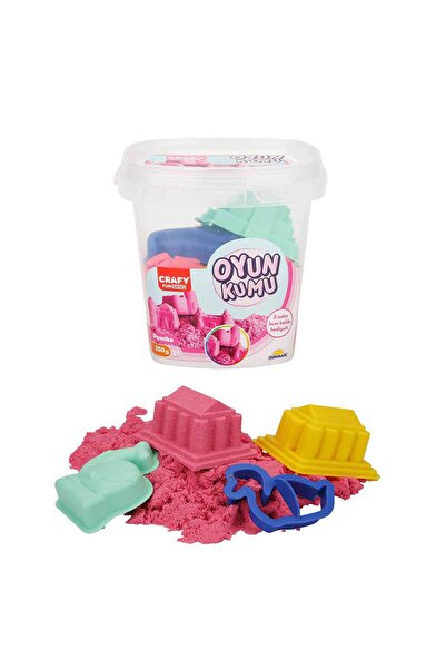 Sunman Крафи Пясъчен розов кинетичен пясък комплект за игра 350 г с 3 форми