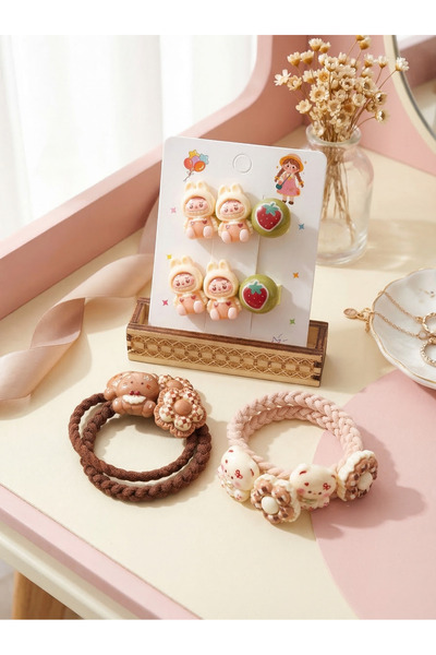 paper era hair band and clips 12 peice ( 4 each color)