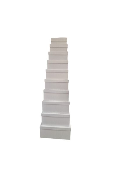 decotoys White cardboard boxes 10/set