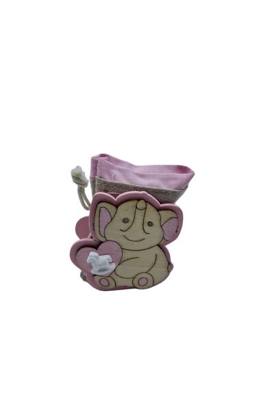 decotoys Cutie lemn mărturie , roz 5/set