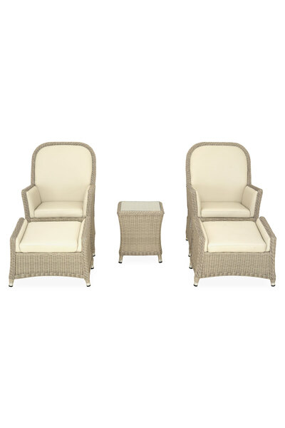 Maison Mex ERIN 5-piece garden/terrace furniture set, natural/cream