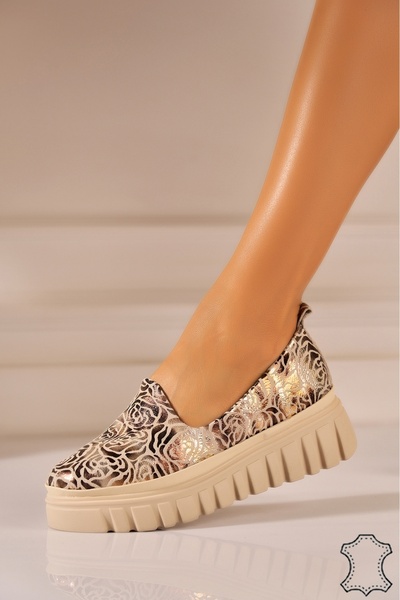 Joana Loafers Svaya aurii din piele naturală pentru femei