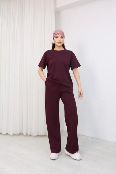 Elit Women's Modal Fabric Crew Neck Short Sleeve Bottom Top Set