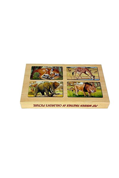 decotoys Puzzle lemn penar animale salbatice