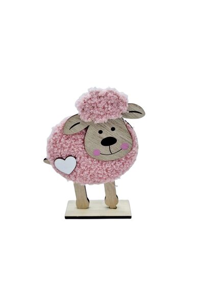 decotoys Figurina lemn paste oita roz