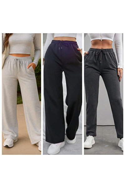 GOLSREY 3-Piece Women's Comfortable Fit Sweatpants (Regenerated Fabric)