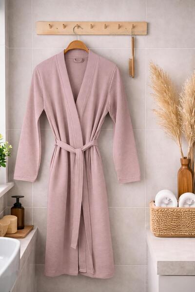 Baveno bumbac bucăți halat de baie tip kimono pentru femei, cu model waffle ț...