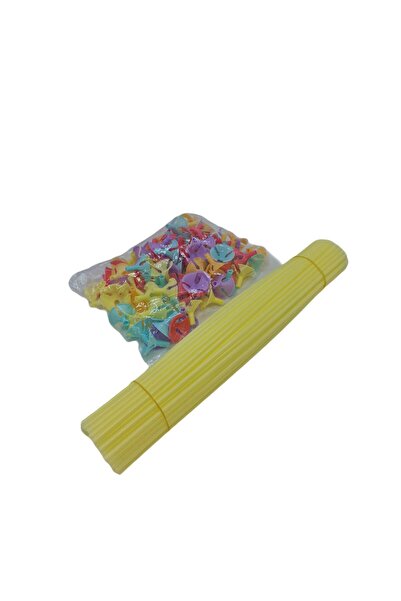 decotoys Suport baloane party 100ps galben