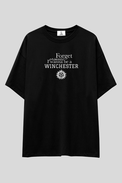 UmbraWear Supernatural "I Wanna Be a Winchester" Oversize T-shirt | %100 Pamu...