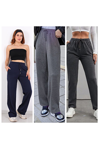 GOLSREY 3-Piece Women's Comfortable Fit Sweatpants (Regenerated Fabric)