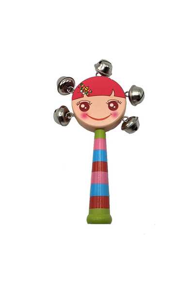 decotoys Sunatoare lemn cu zurgalai fetita roz