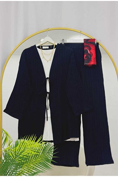 MODA VEDAT Women's Tie-Detail Jacket and Pants Set - (Excluding Underwear and...