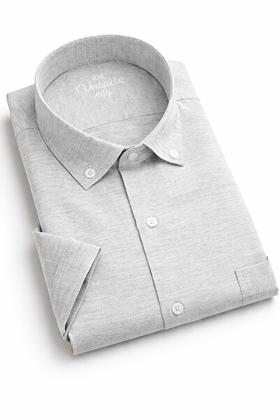 Varetta Ανδρικό γκρι κοντομάνικο μεγάλο μέγεθος καλοκαιρινό φαρδύ κόψιμο Με τ...