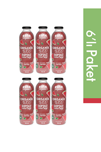 Elite Naturel 6'lı Organik %100 Karpuz & Limon Suyu 700 Ml