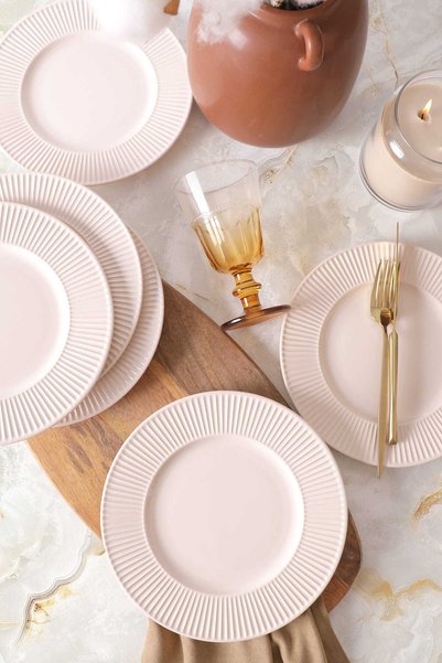 Keramika Cream Myra Cake Plate 22 cm 6 Pieces 030
