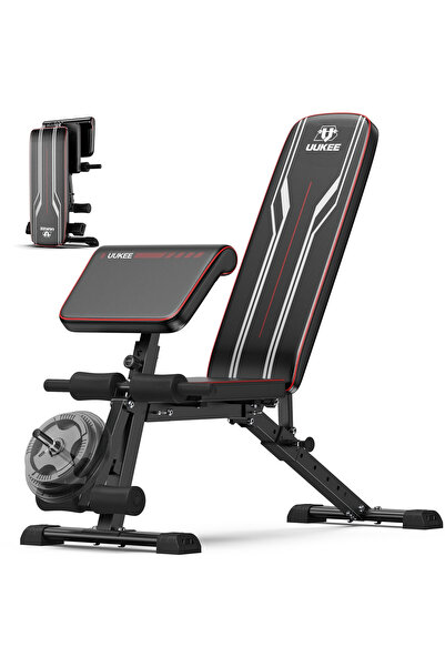 UUKEE Adjustable Weight Bench with Leg Extension 800LBS Heavy Duty Foldable W...