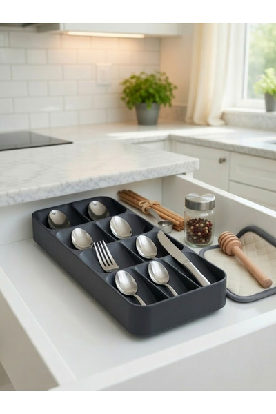 BEYLİNİ 9 Compartment Drawer Cutlery Organizer, In-Cabinet Organizer, Practic...