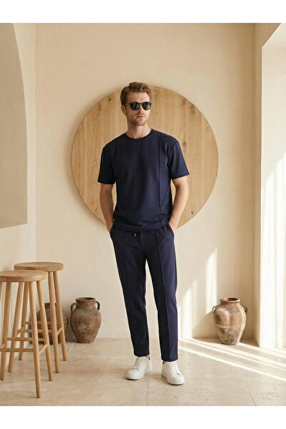 Mİ TİA ATELİER Modal Regular T-Shirt & Regular Fit Sweatpants Set