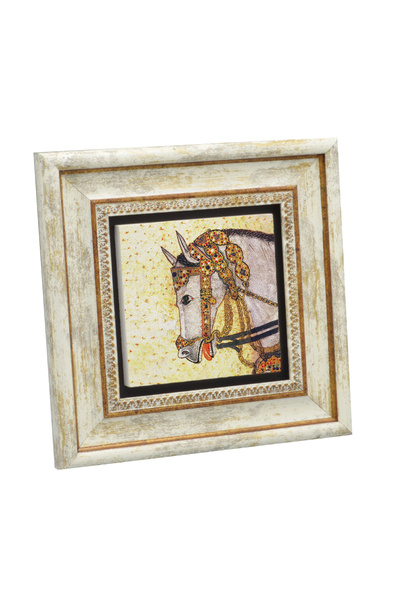 Sadrazam Horse Miniature Drawing Printed Natural Stone Painting 20X201G-Atsk1