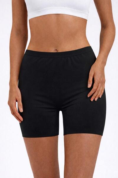 Dorya Leave No Traces Elastic Waist Laser Cut Shorts for Women Dor1056