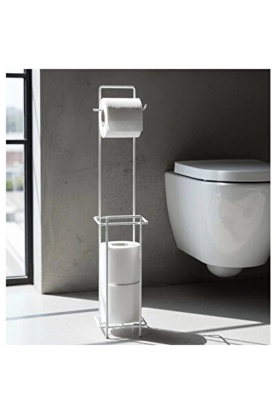 ForWhat Toilet Paper Stand with White Refillable Container for Office Home Of...