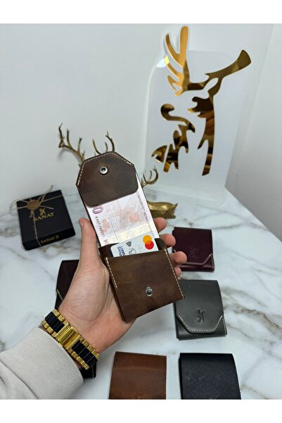 SANAT LEATHER 100% Genuine Crazy Leather Handmade Minimalist Wallet - Crazy L...