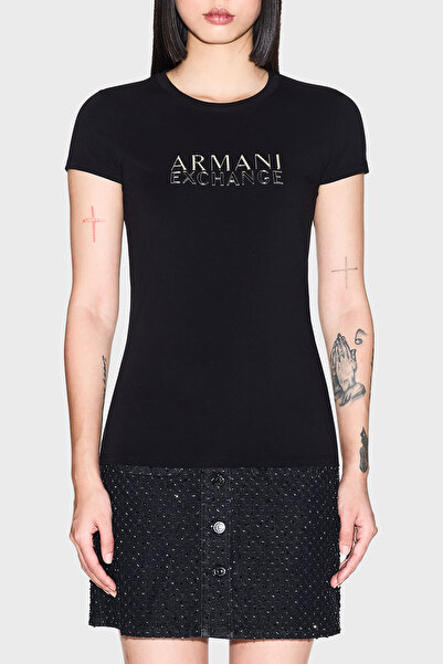Armani Exchange Logo Cotton Lu Slim Fit Crew Neck t Shirt t Shirt Xw001837 Af...