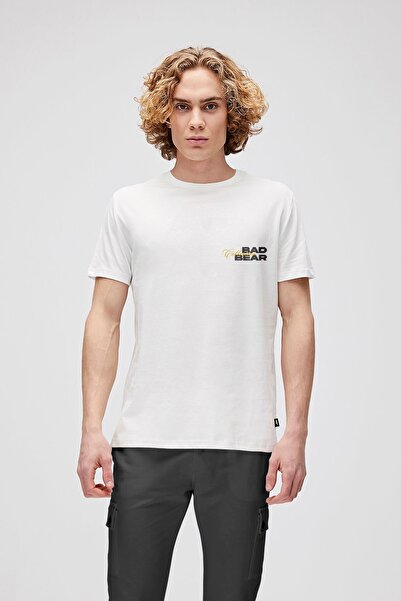 Bad Bear Collectıve T-Shirt Off-White Men's Crew Neck White T-Shirt