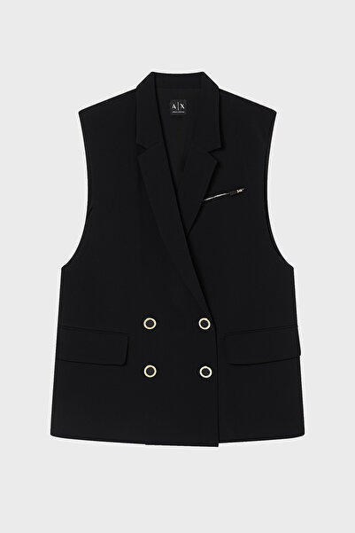 Armani Exchange Regular Fit Double-Breasted Collar Buttoned Vest Vest Xw00182...