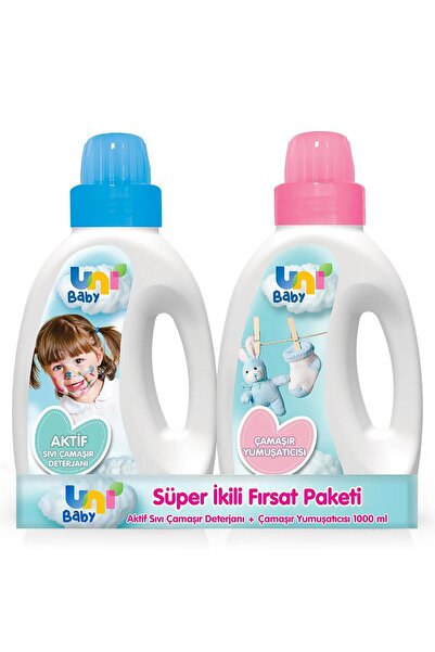 Uni Baby Çamaşır Deterjanı 1000ml+Çamaşır Yumuşatıcı 1000ml