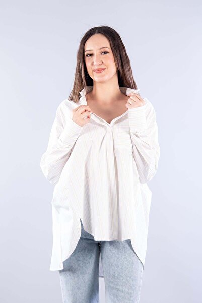 Mckanzie 5512 Thin Thick Line Single Pocket Hidden Button Shirt