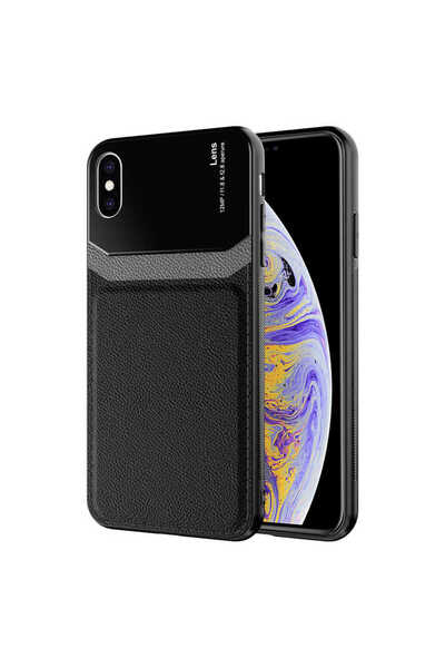Ceponya Case for iPhone X / XS Leather-Look Design Hard Back Cover