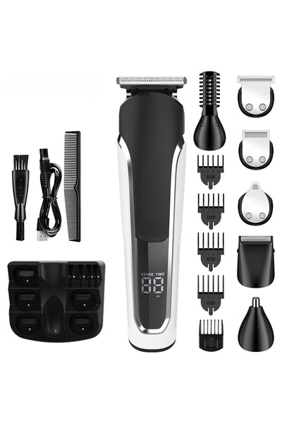 Infiniteea ™ Professional Hair Trimmer, 11 Accessories, 5 Grills, Black with ...