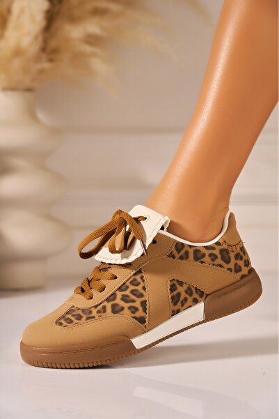 Joana Sneakerși Emely pentru femei cu animal print și piele piele întoarsă